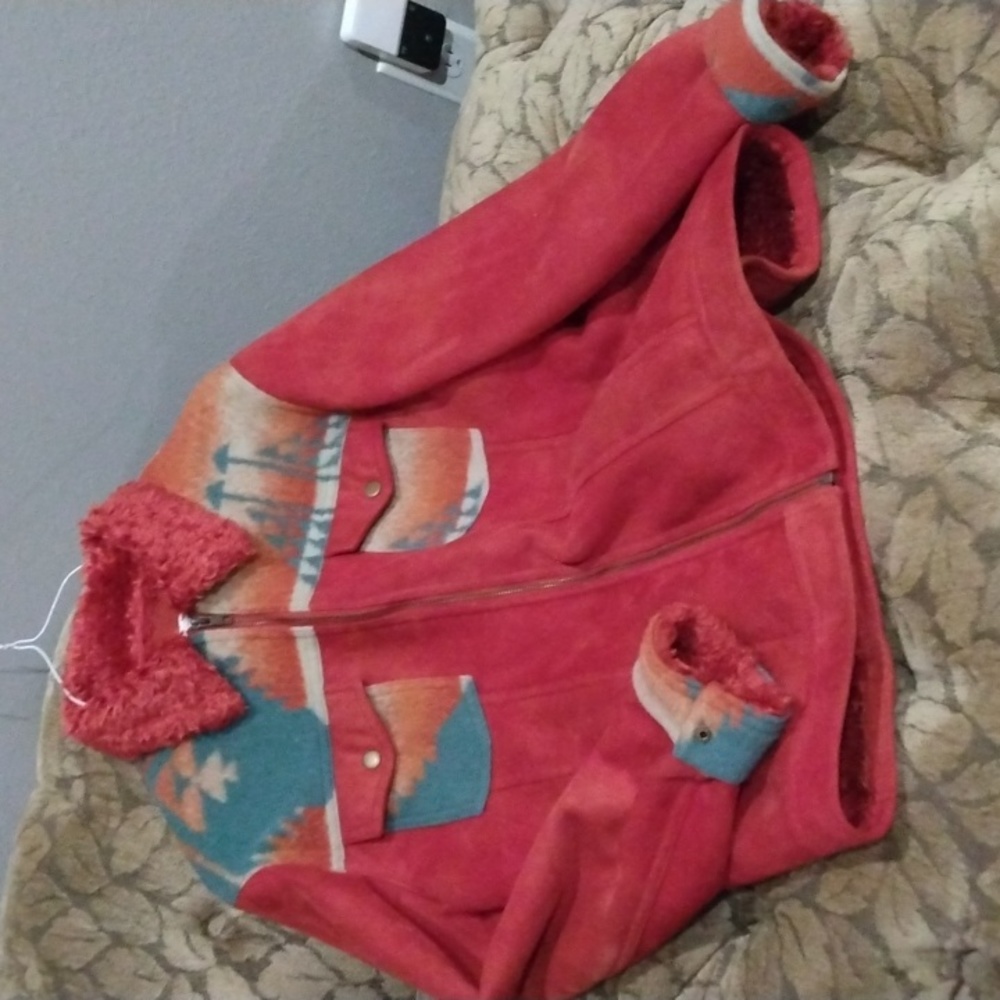 Vintage Tasha Polizzi Red suede jacket